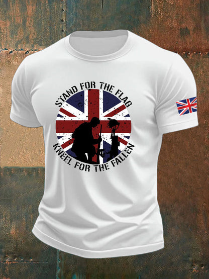 Men's british veteran imitation cotton short-sleeved T-shirt