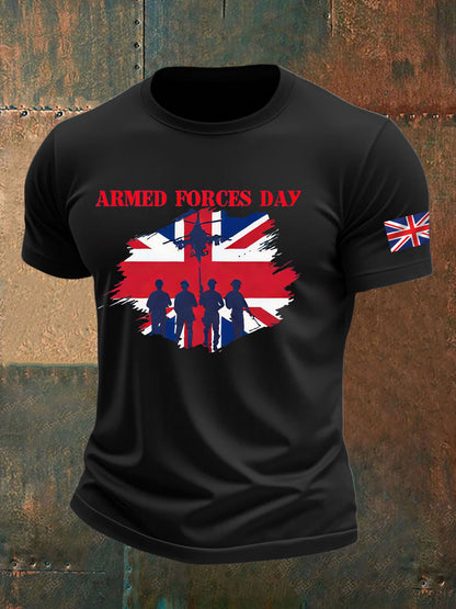 Men's british veteran imitation cotton short-sleeved T-shirt