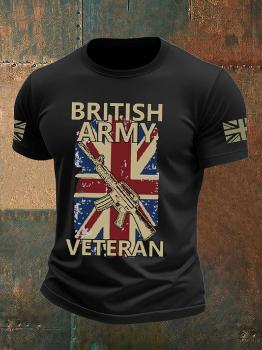 Men's british veteran imitation cotton short-sleeved T-shirt