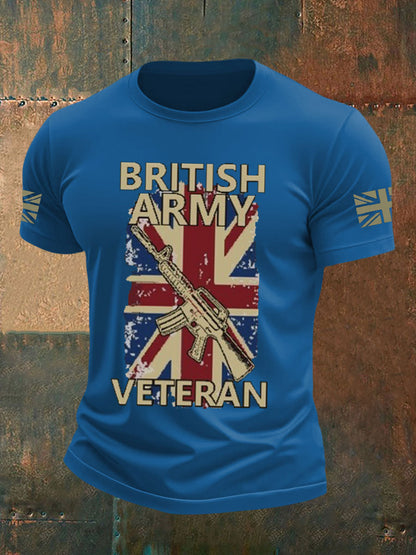 Men's british veteran imitation cotton short-sleeved T-shirt