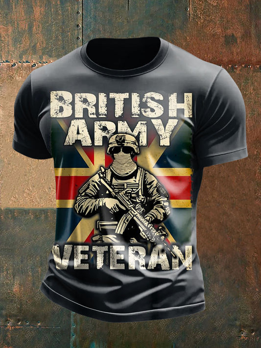 Men's british veteran short sleeves t-shirt