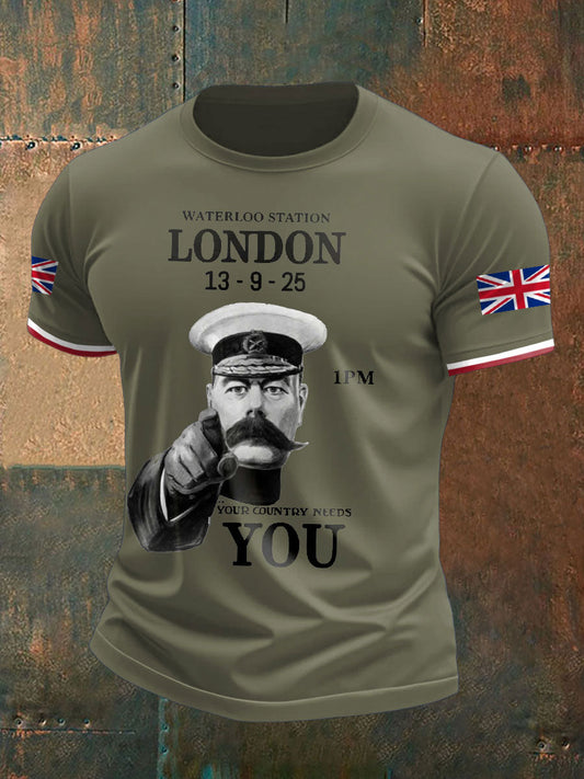 Nen's UK Flag Waterloo Station Printed T-Shirt