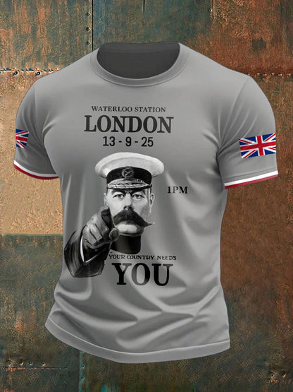 Nen's UK Flag Waterloo Station Printed T-Shirt