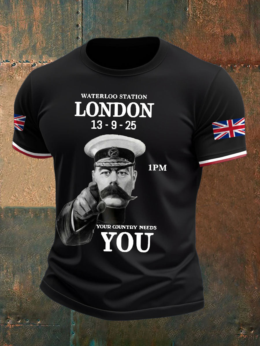 Nen's UK Flag Waterloo Station Printed T-Shirt