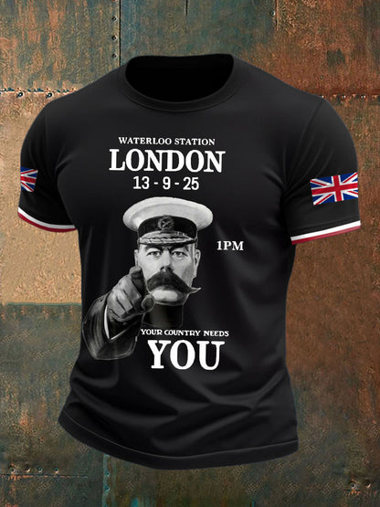 Nen's UK Flag Waterloo Station Printed T-Shirt