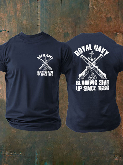 Men's British Veteran imitation cotton short-sleeved T-shirt