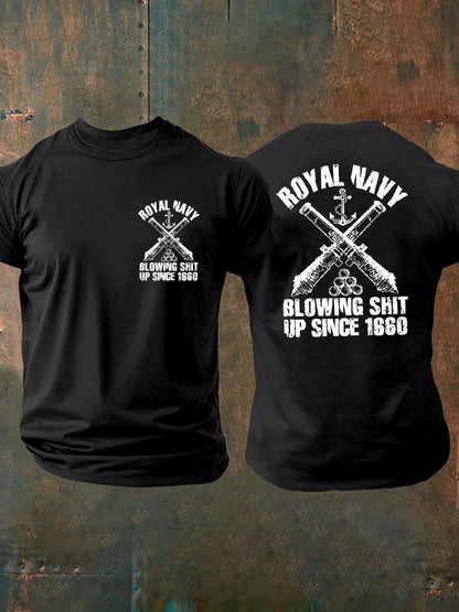 Men's British Veteran imitation cotton short-sleeved T-shirt