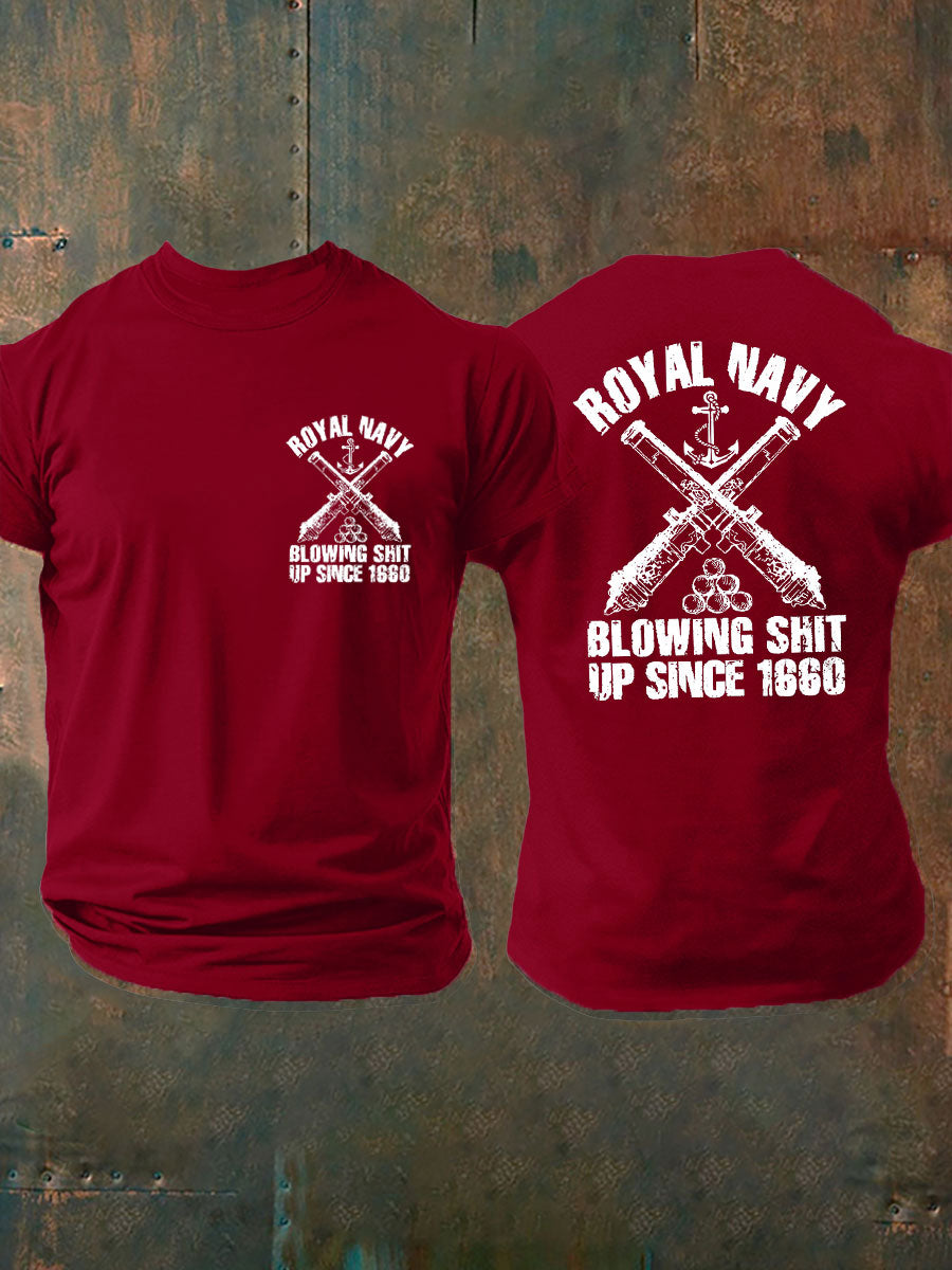 Men's British Veteran imitation cotton short-sleeved T-shirt