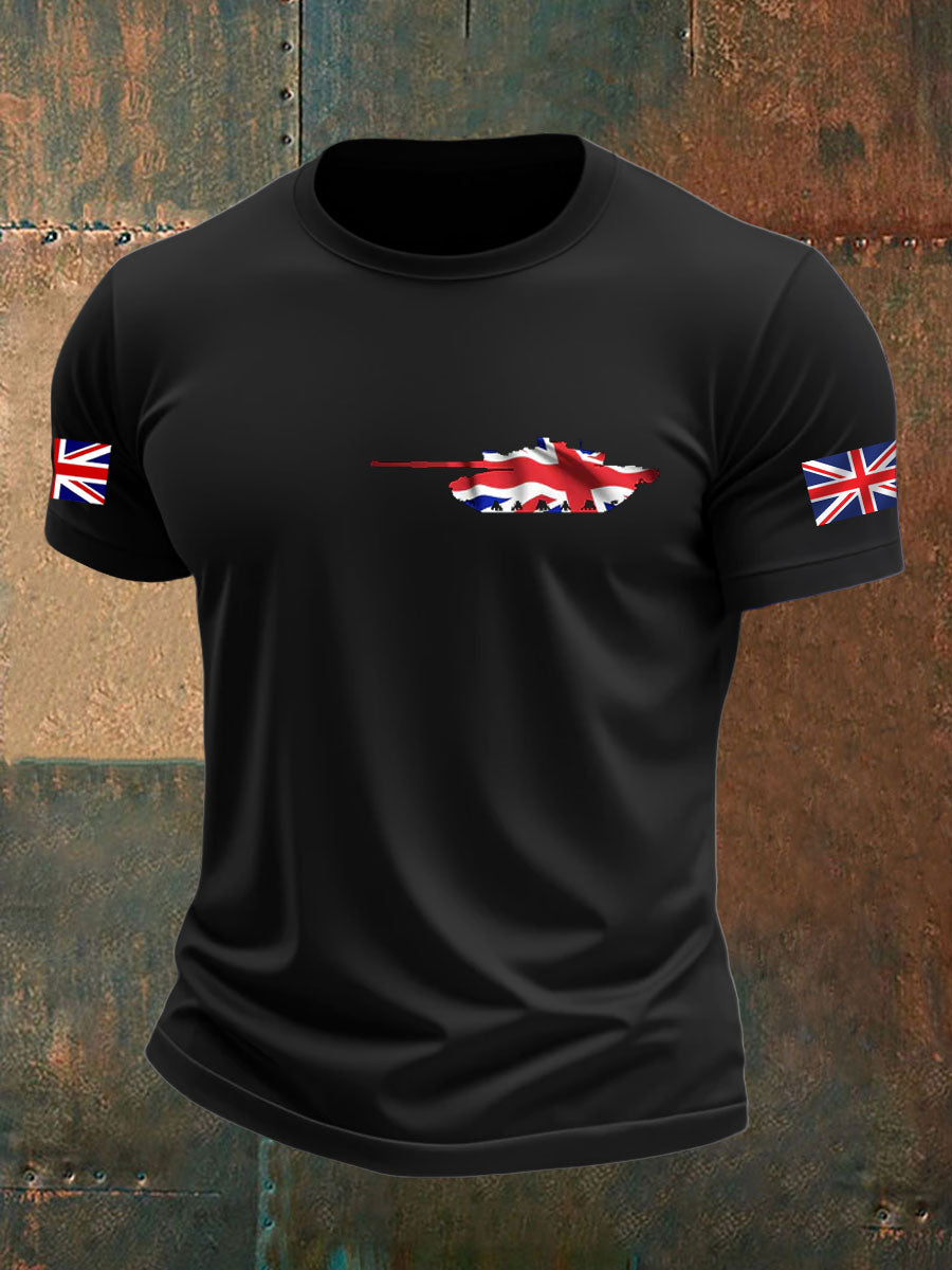 Men's British Veteran imitation cotton short-sleeved T-shirt