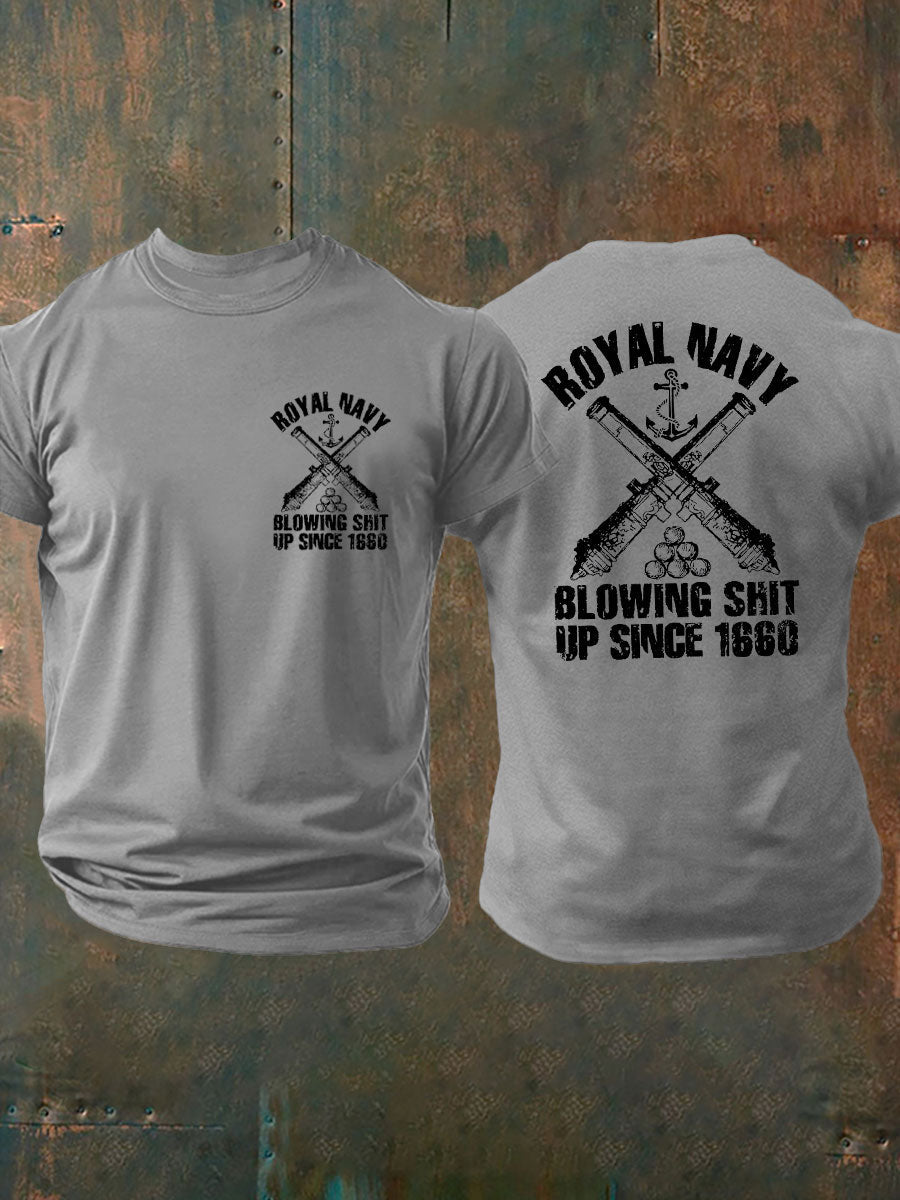 Men's British Veteran imitation cotton short-sleeved T-shirt