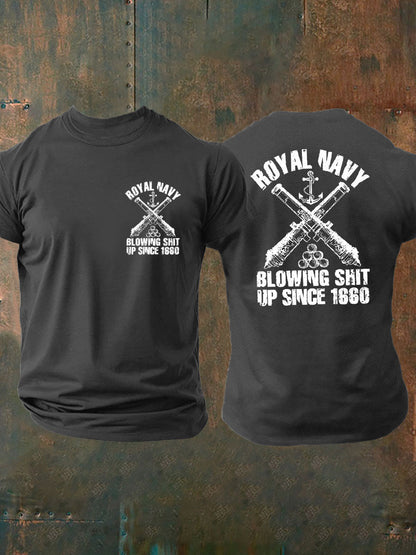 Men's British Veteran imitation cotton short-sleeved T-shirt