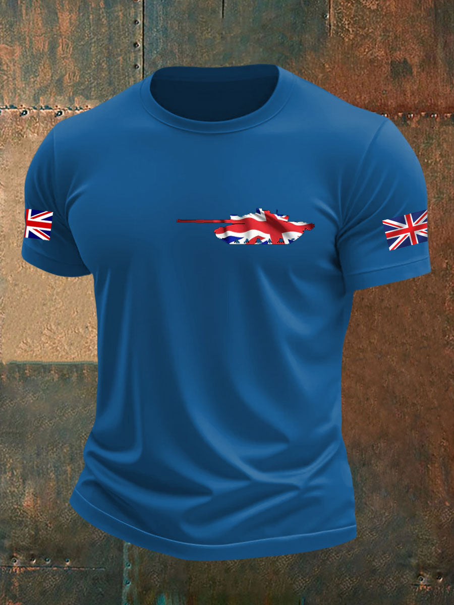 Men's British Veteran imitation cotton short-sleeved T-shirt