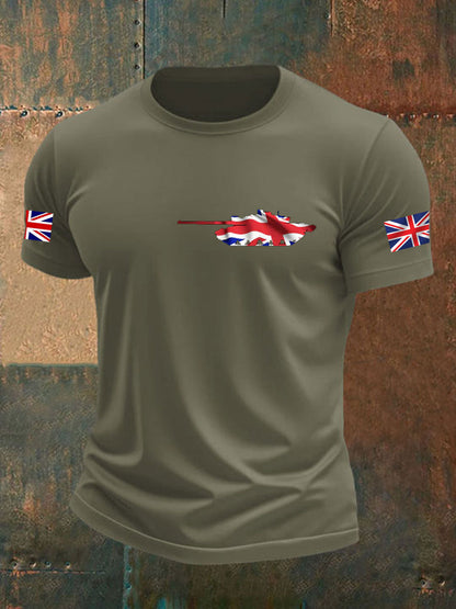 Men's British Veteran imitation cotton short-sleeved T-shirt