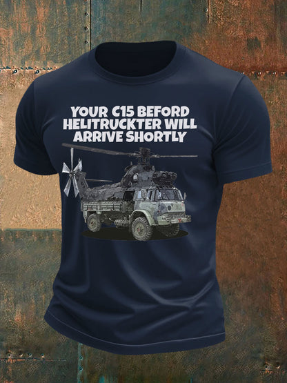 Men's British Veteran imitation cotton short-sleeved T-shirt