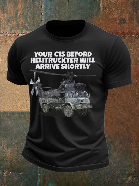 Men's British Veteran imitation cotton short-sleeved T-shirt