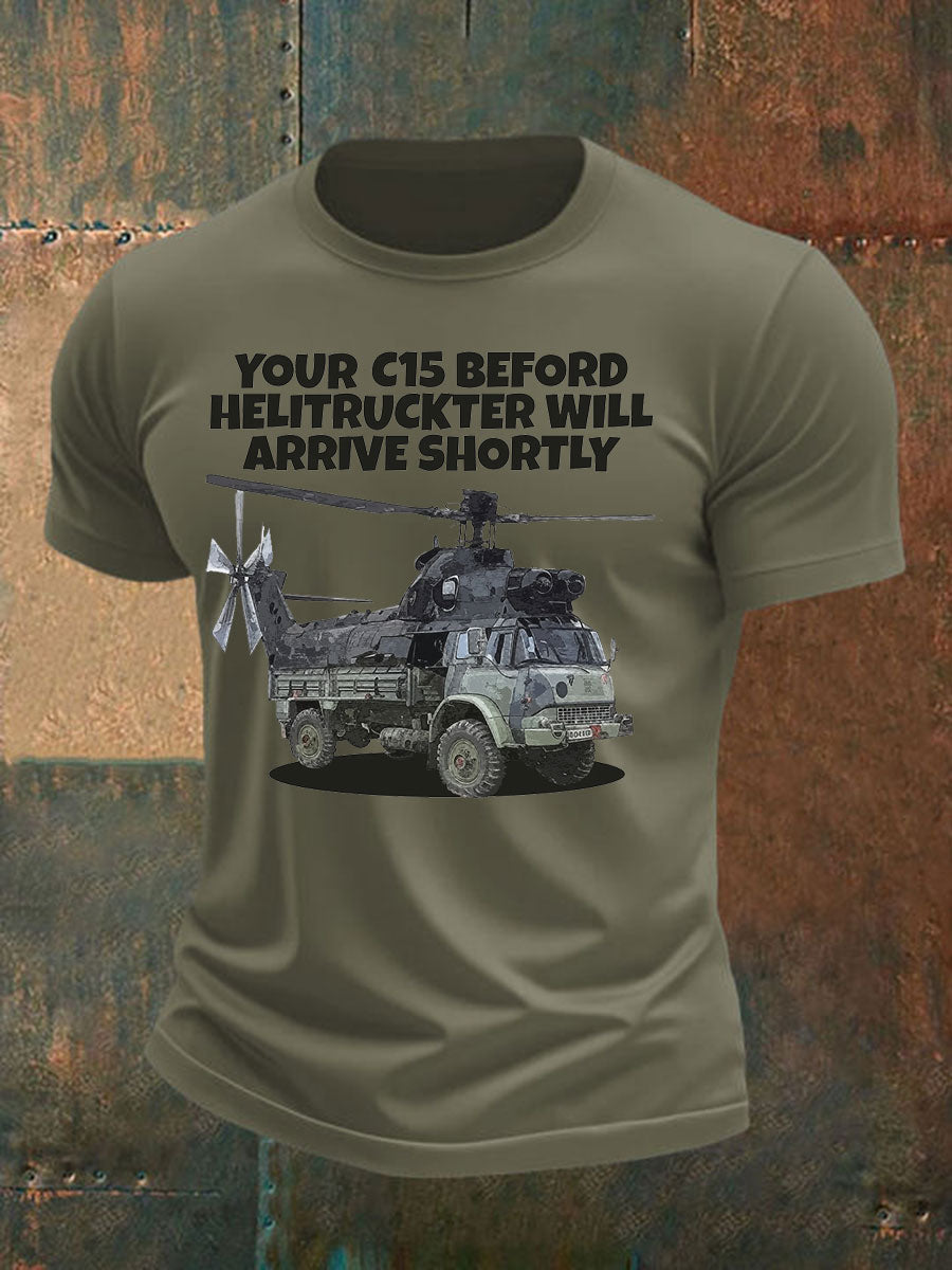 Men's British Veteran imitation cotton short-sleeved T-shirt