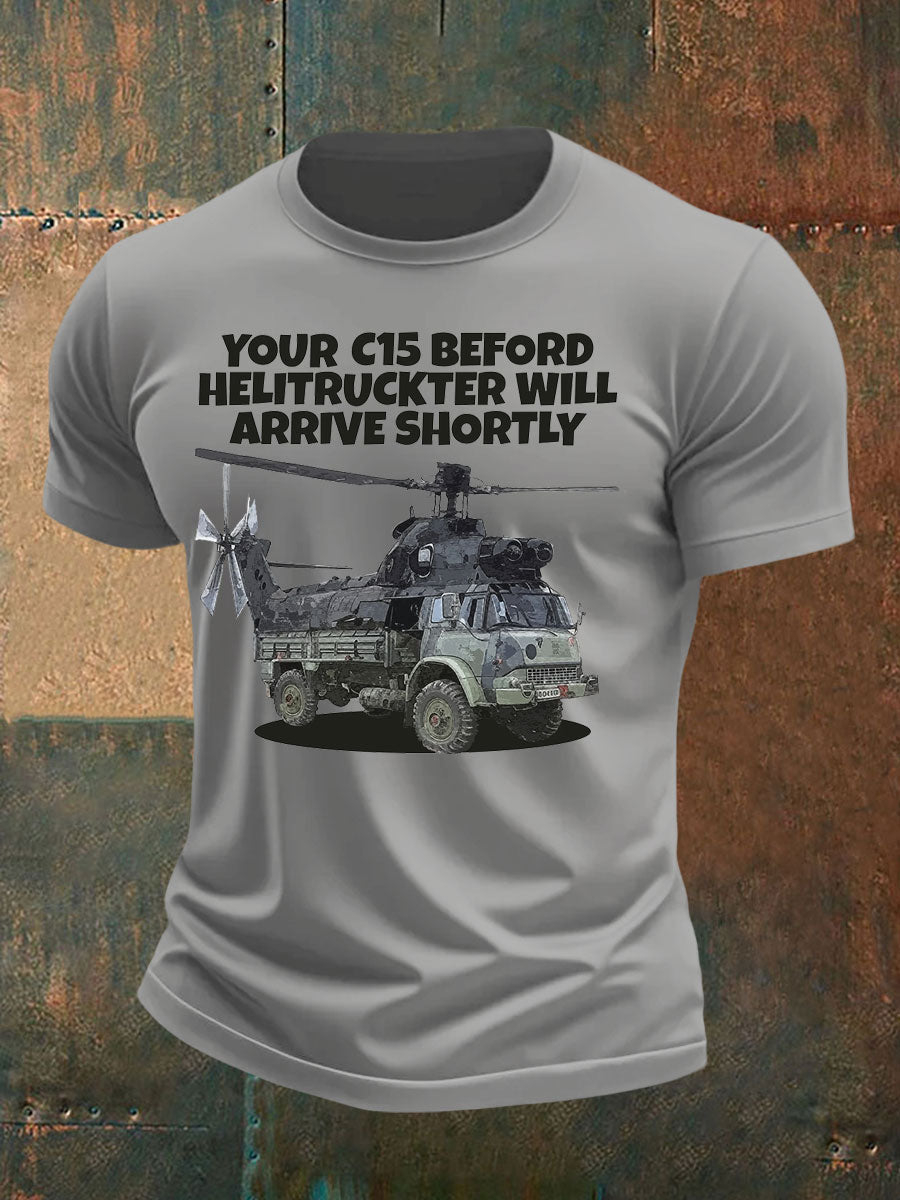 Men's British Veteran imitation cotton short-sleeved T-shirt