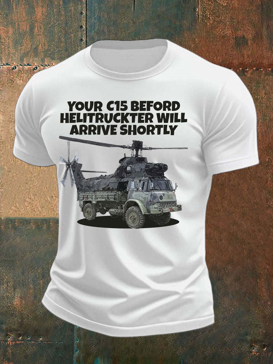 Men's British Veteran imitation cotton short-sleeved T-shirt