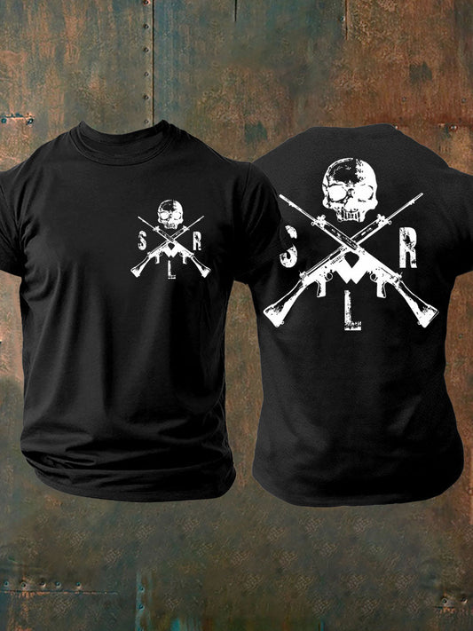 Men's British Veteran imitation cotton short-sleeved T-shirt