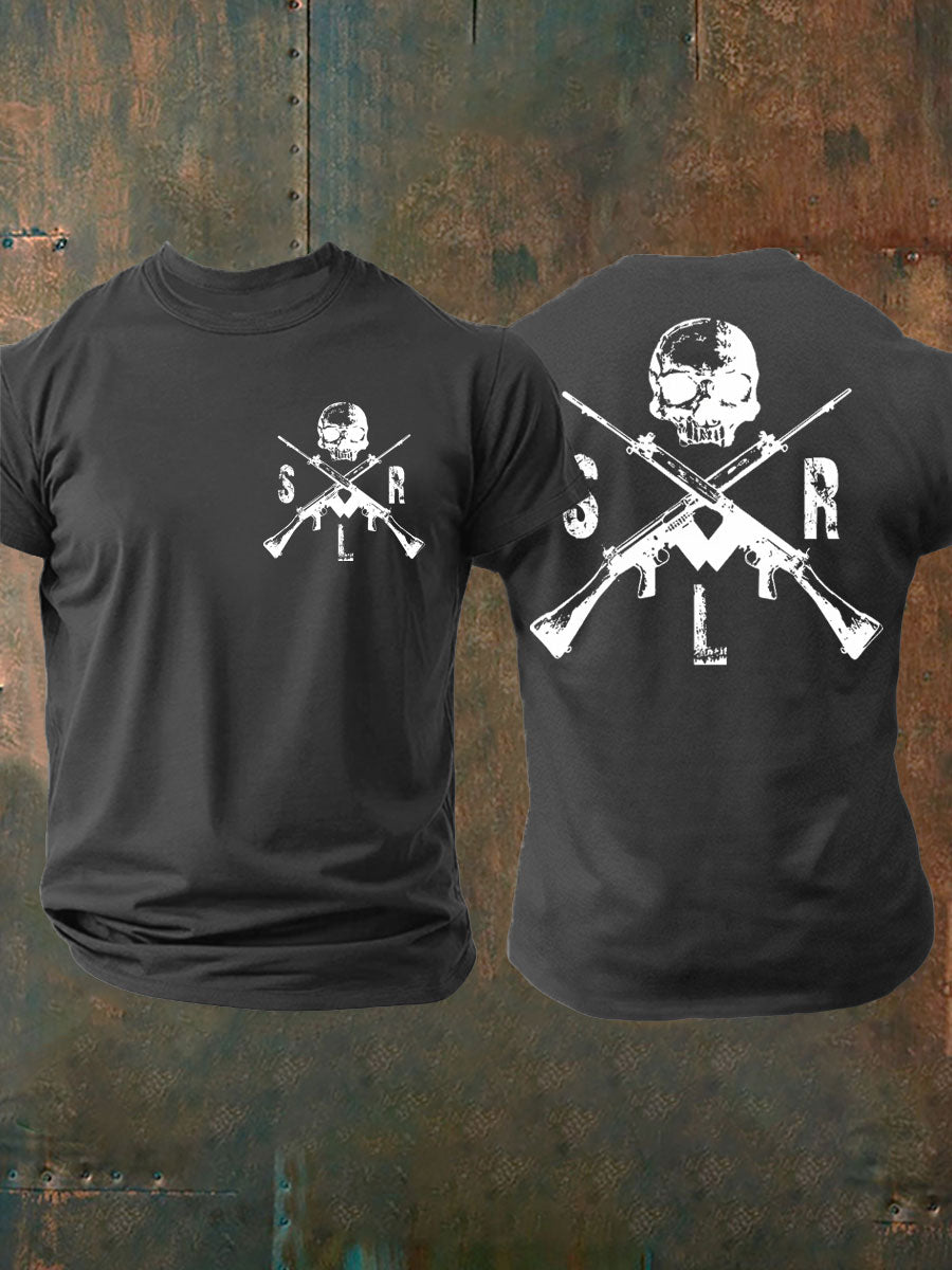 Men's British Veteran imitation cotton short-sleeved T-shirt