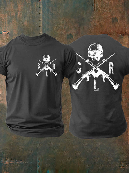 Men's British Veteran imitation cotton short-sleeved T-shirt