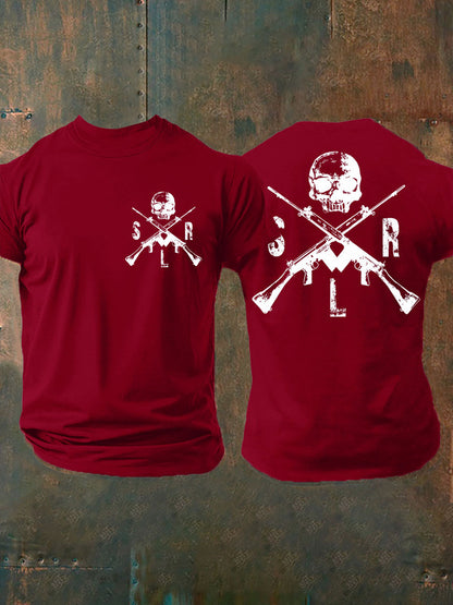 Men's British Veteran imitation cotton short-sleeved T-shirt