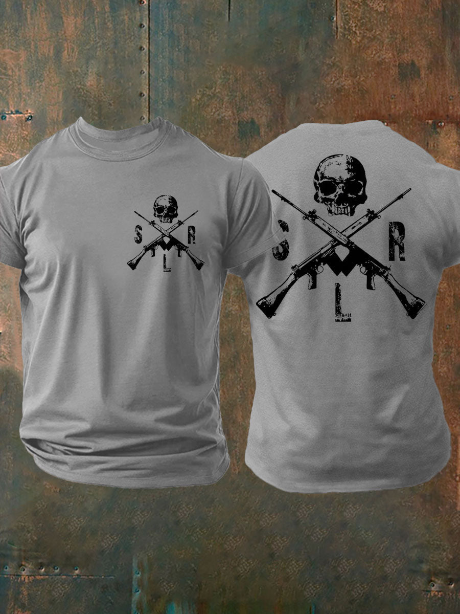 Men's British Veteran imitation cotton short-sleeved T-shirt