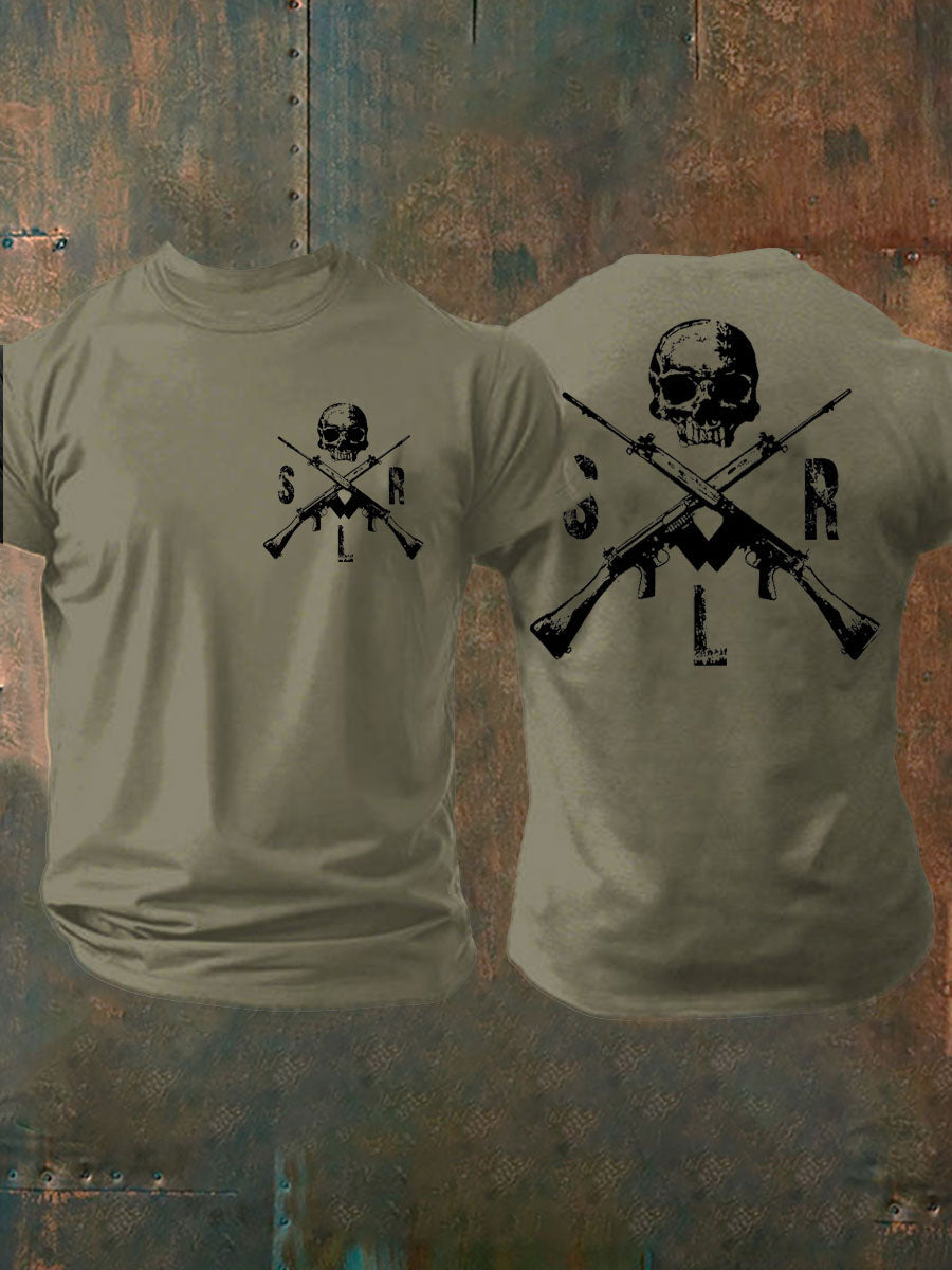 Men's British Veteran imitation cotton short-sleeved T-shirt