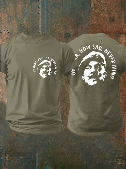 Men's British Veteran imitation cotton short-sleeved T-shirt