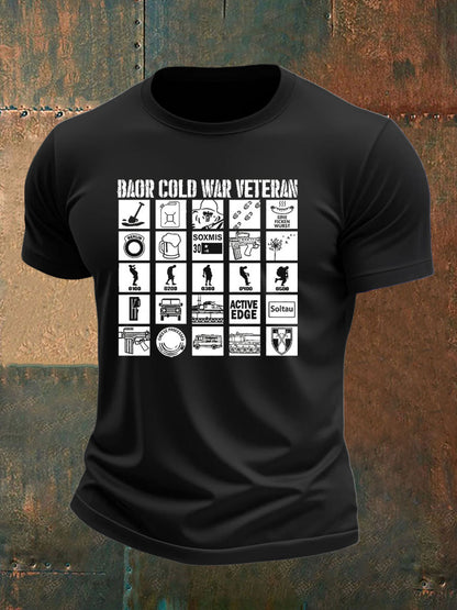 Men's British Veteran imitation cotton short-sleeved T-shirt