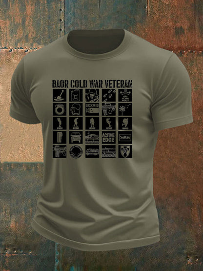 Men's British Veteran imitation cotton short-sleeved T-shirt