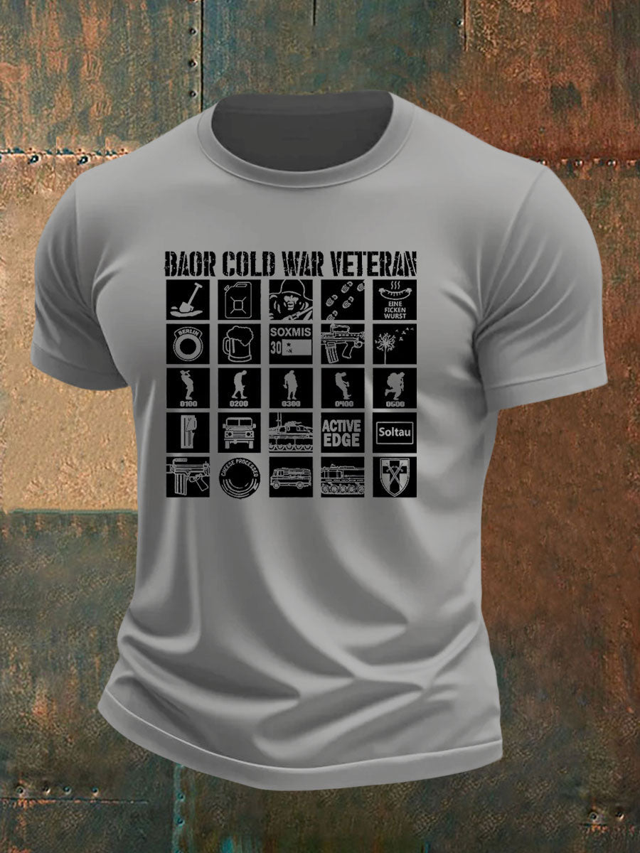 Men's British Veteran imitation cotton short-sleeved T-shirt