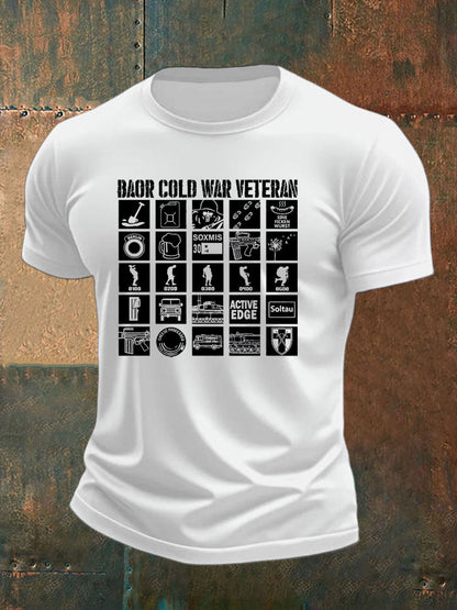 Men's British Veteran imitation cotton short-sleeved T-shirt