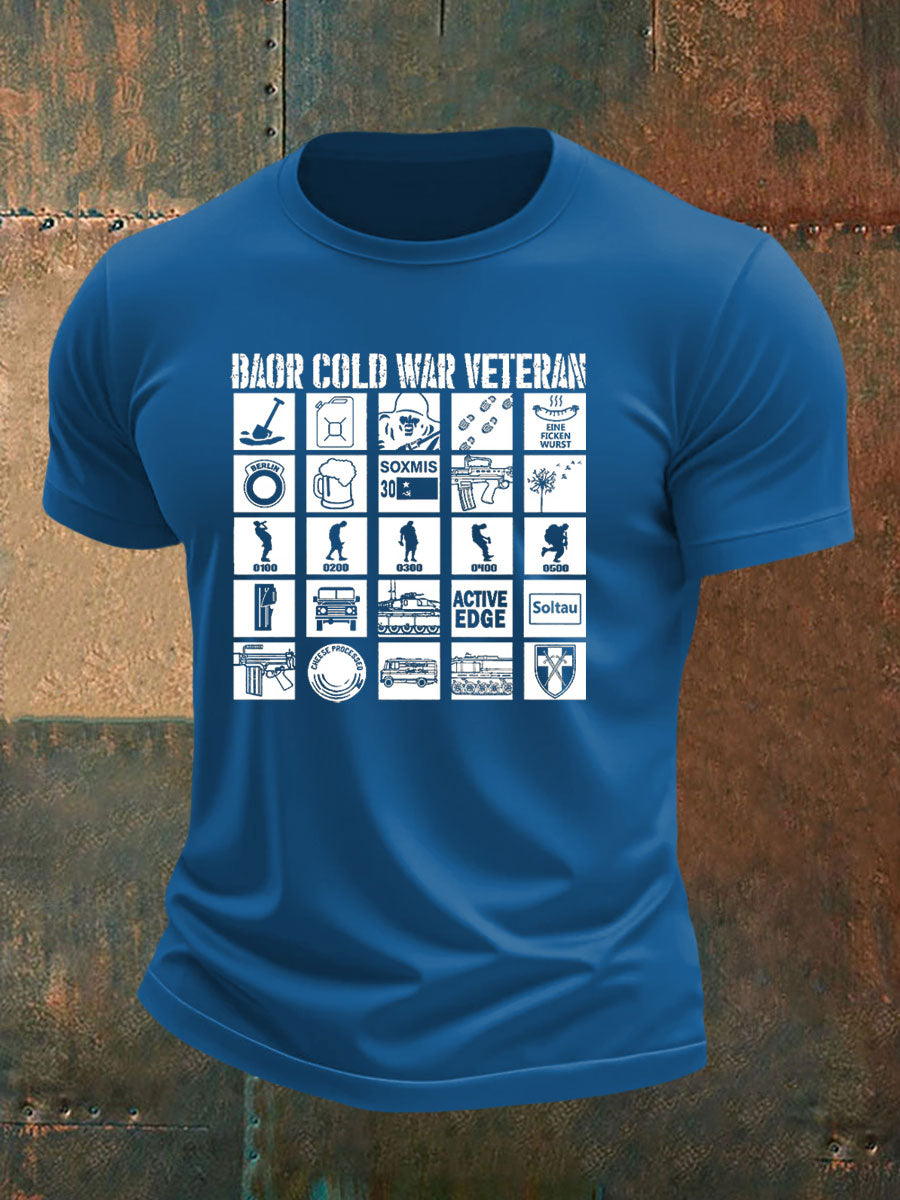 Men's British Veteran imitation cotton short-sleeved T-shirt