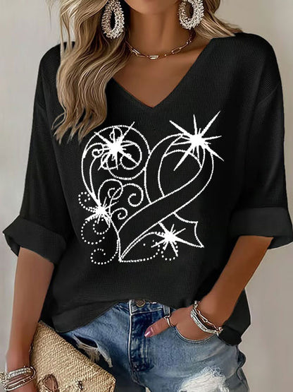 Women's Breast Cancer Awareness Pink Ribbon Print Casual T-shirt