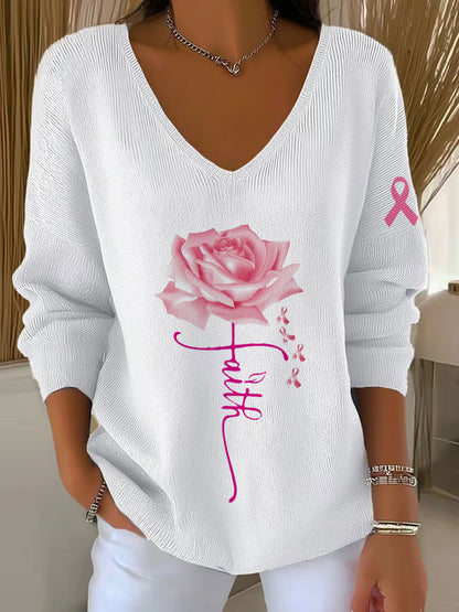Women's Breast Cancer Awareness Long Sleeve Top