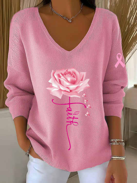 Women's Breast Cancer Awareness Long Sleeve Top