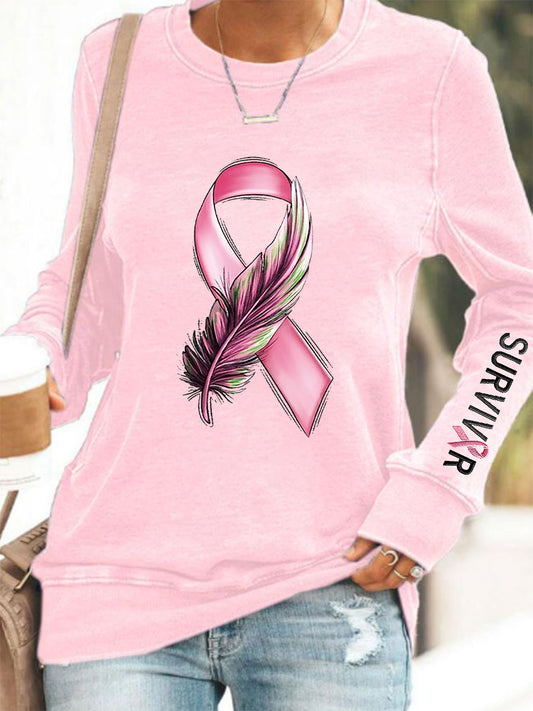 Women's Breast Cancer Awareness Pink Ribbon Sweatshirt
