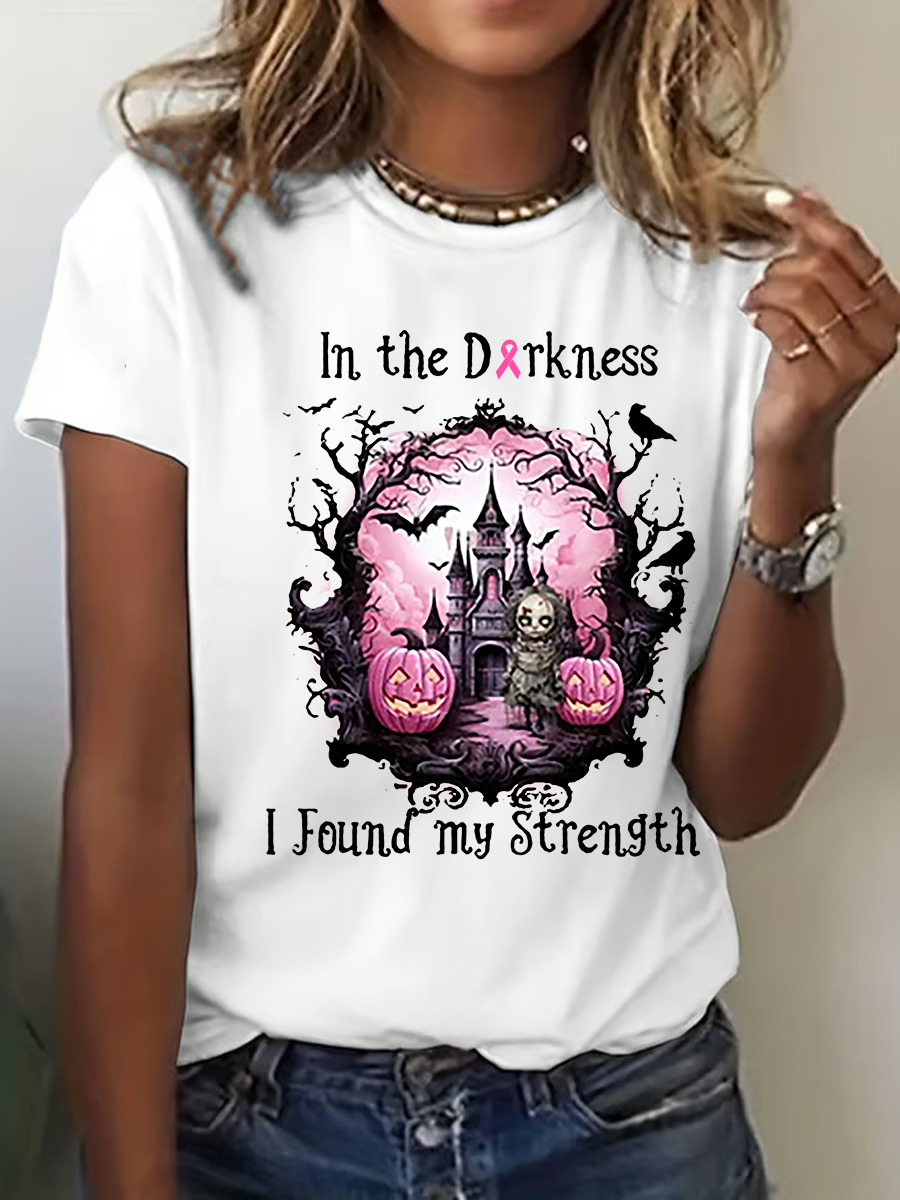 Women's Breast Cancer Awareness Print Casual T-Shirt