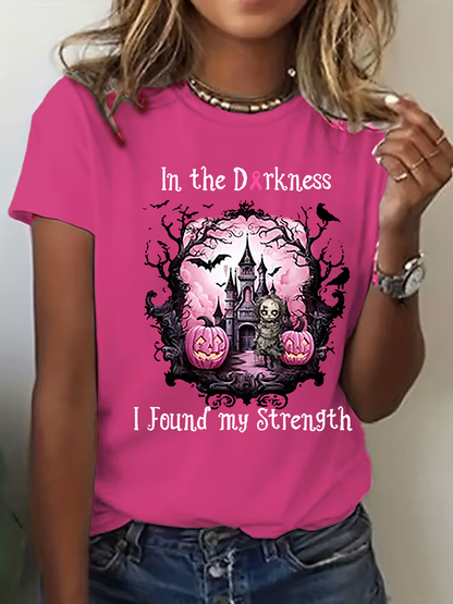 Women's Breast Cancer Awareness Print Casual T-Shirt
