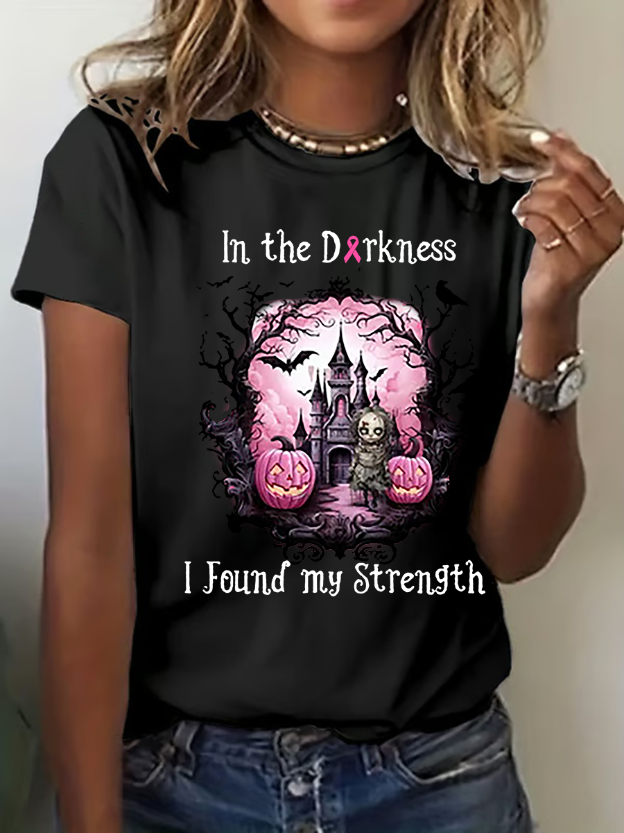 Women's Breast Cancer Awareness Print Casual T-Shirt