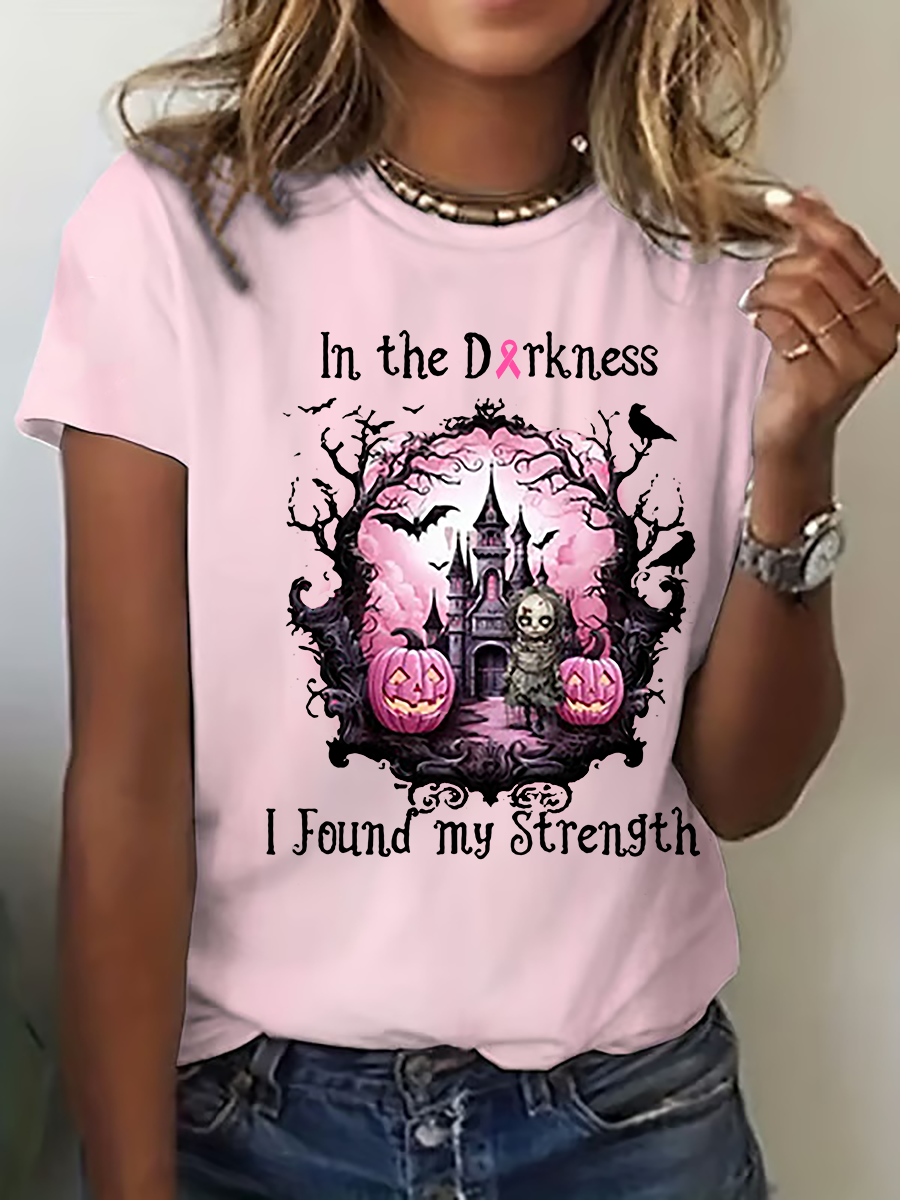 Women's Breast Cancer Awareness Print Casual T-Shirt