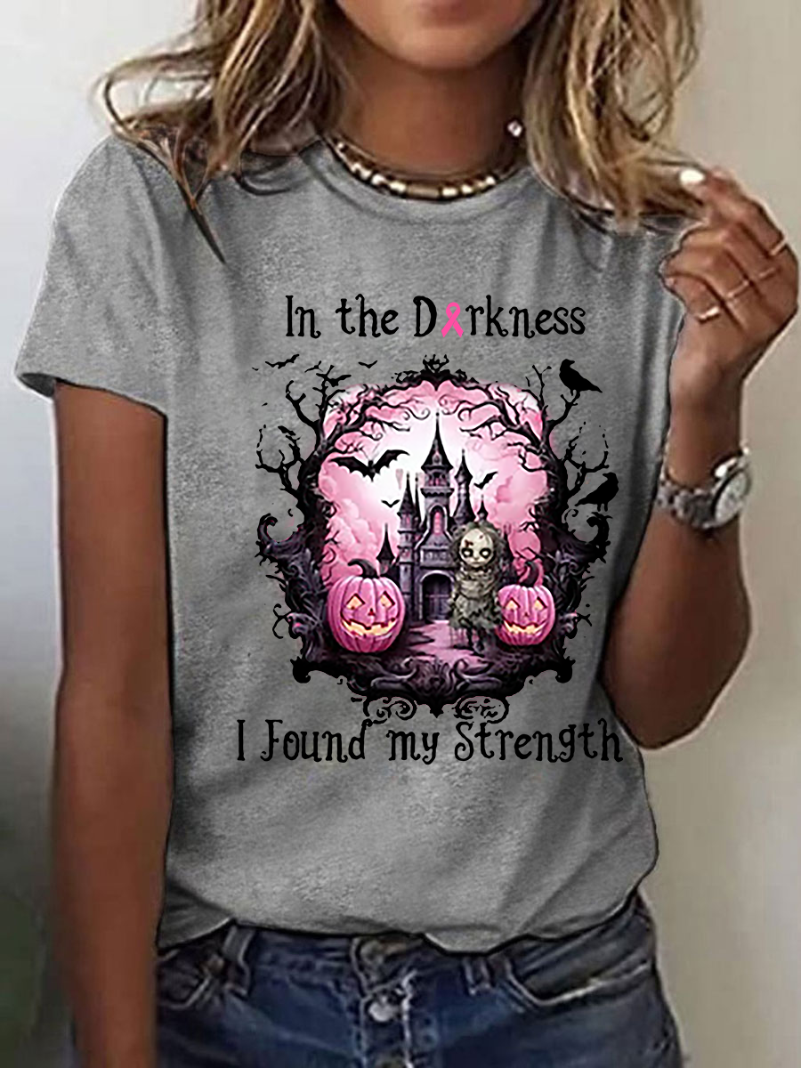 Women's Breast Cancer Awareness Print Casual T-Shirt