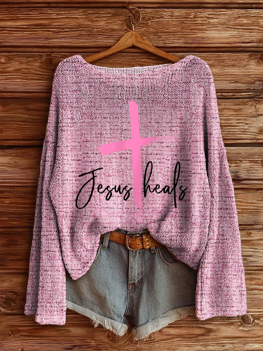 Women's Breast Cancer Awareness Knited Top