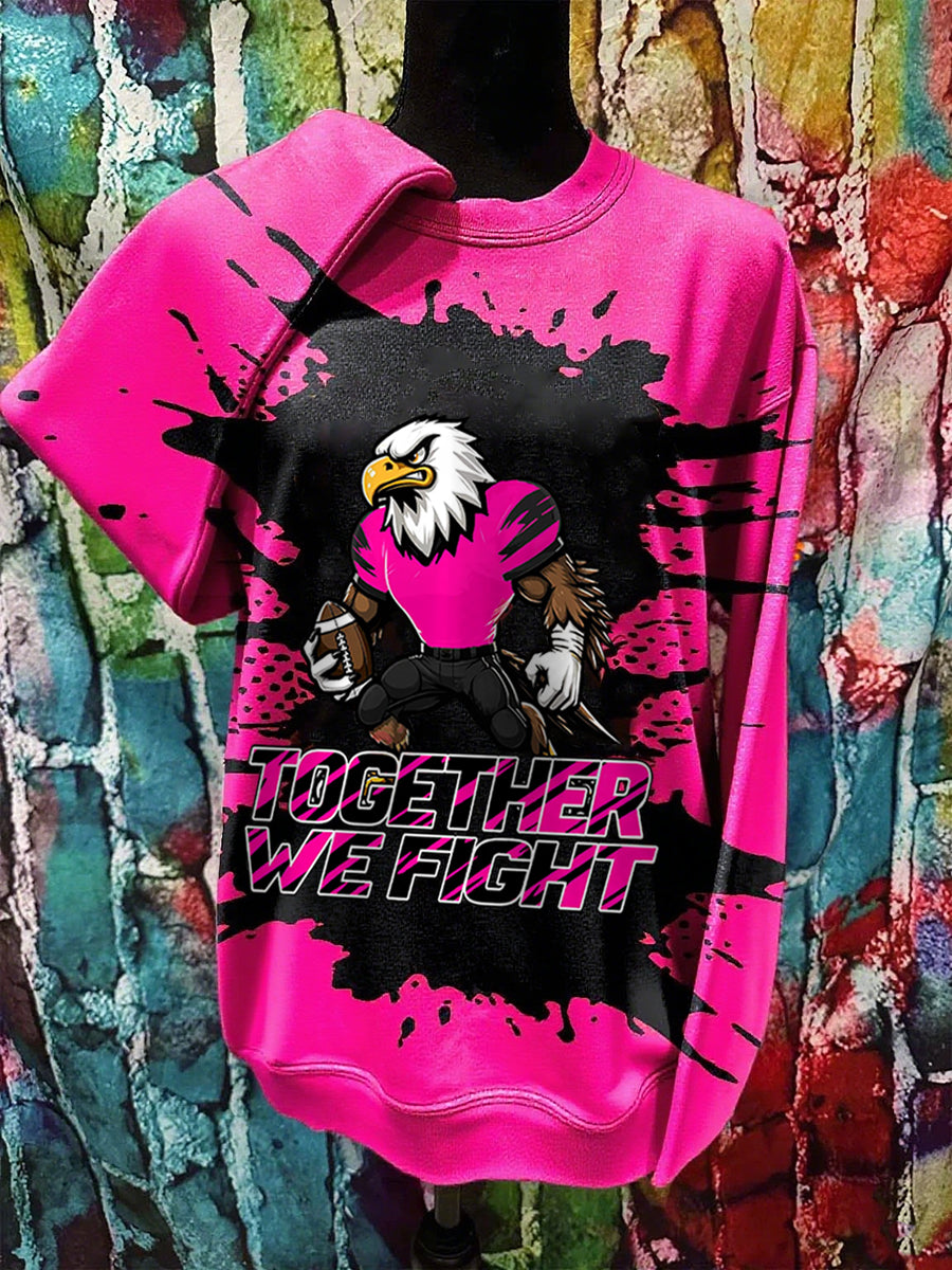 Women's Breast Cancer Awareness Month Football Fans Tie Dye Sweatshirt