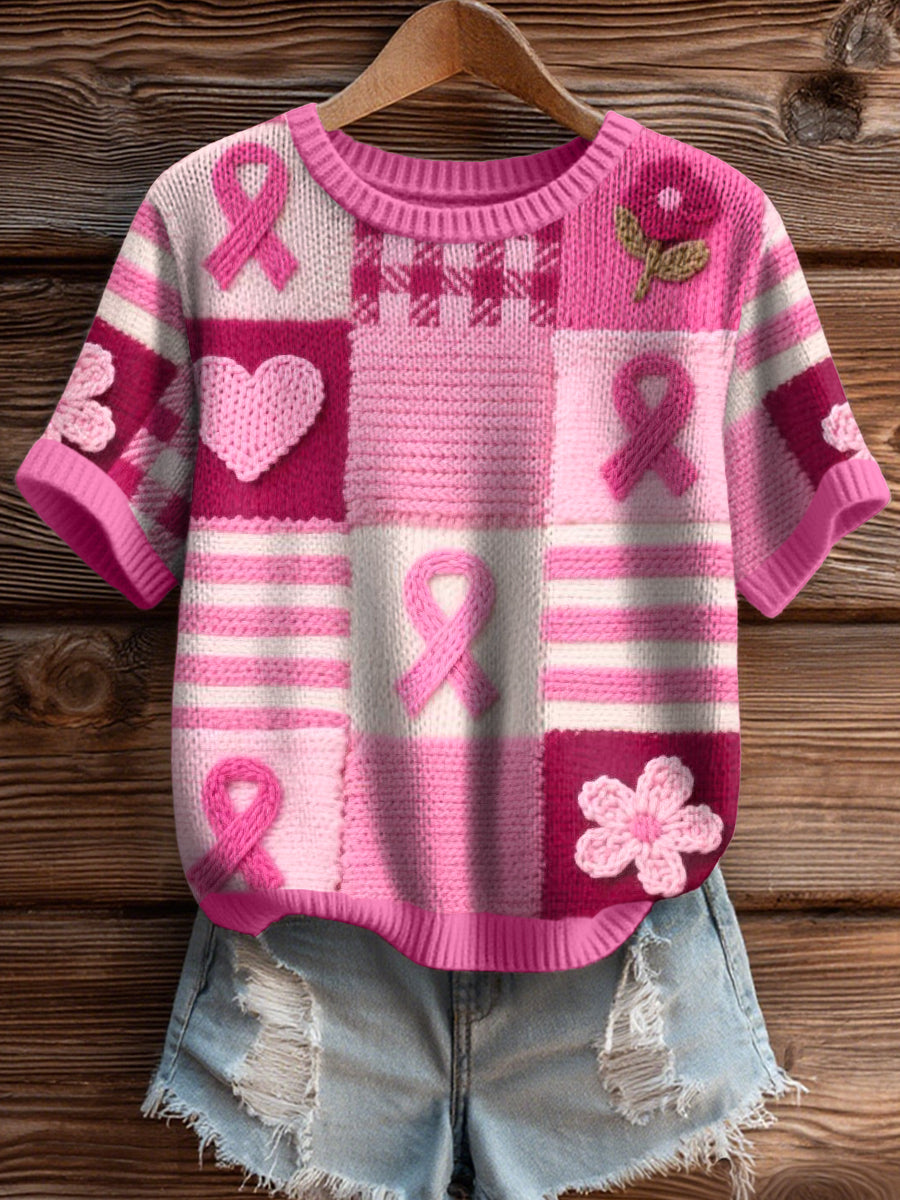 Women's Breast Cancer Awareness Inspired Knit Top