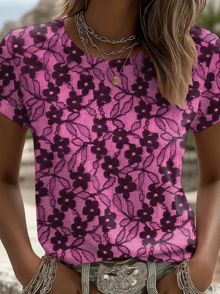 Women's Breast Cancer Awareness Pink October Short-sleeved T-shirt