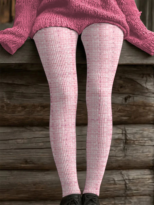 Women's Pink Plaid Print Casual Leggings