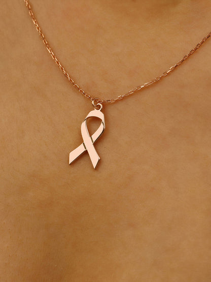 Women's breast cancer necklace