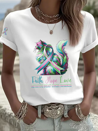 Women's Metastatic Breast Cancer Awareness Print Casual T-Shirt